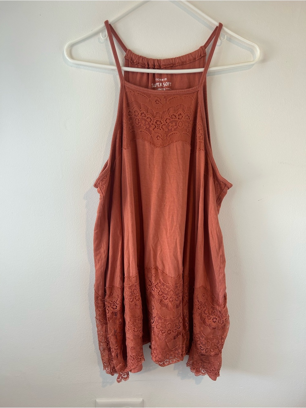 Torrid pink Lace-Trim Halter Tank Top
